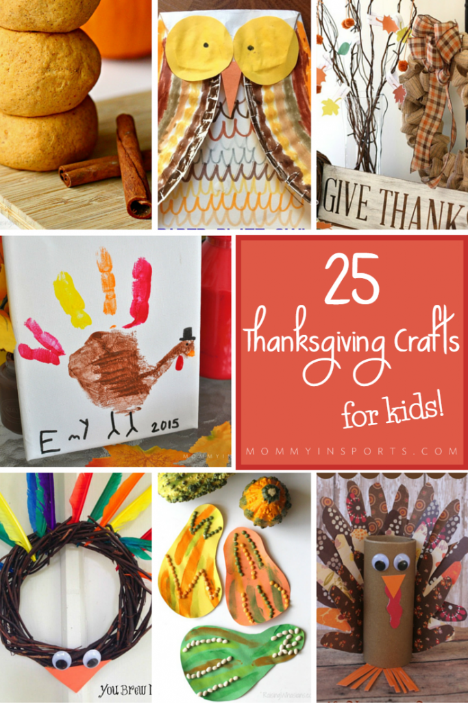 Looking for a way to bring in fall and Thanksgiving? Here are 25 Thanksgiving crafts for kids to inspire your little ones! Plus a bonus craft by mommy in SPORTS!