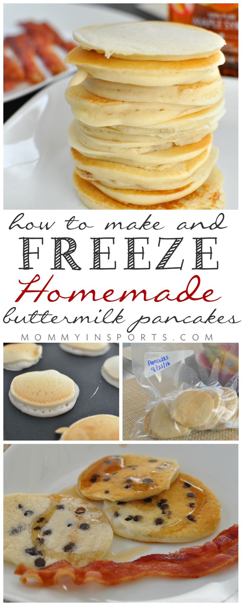 Make and Freeze Homemade Buttermilk Pancakes