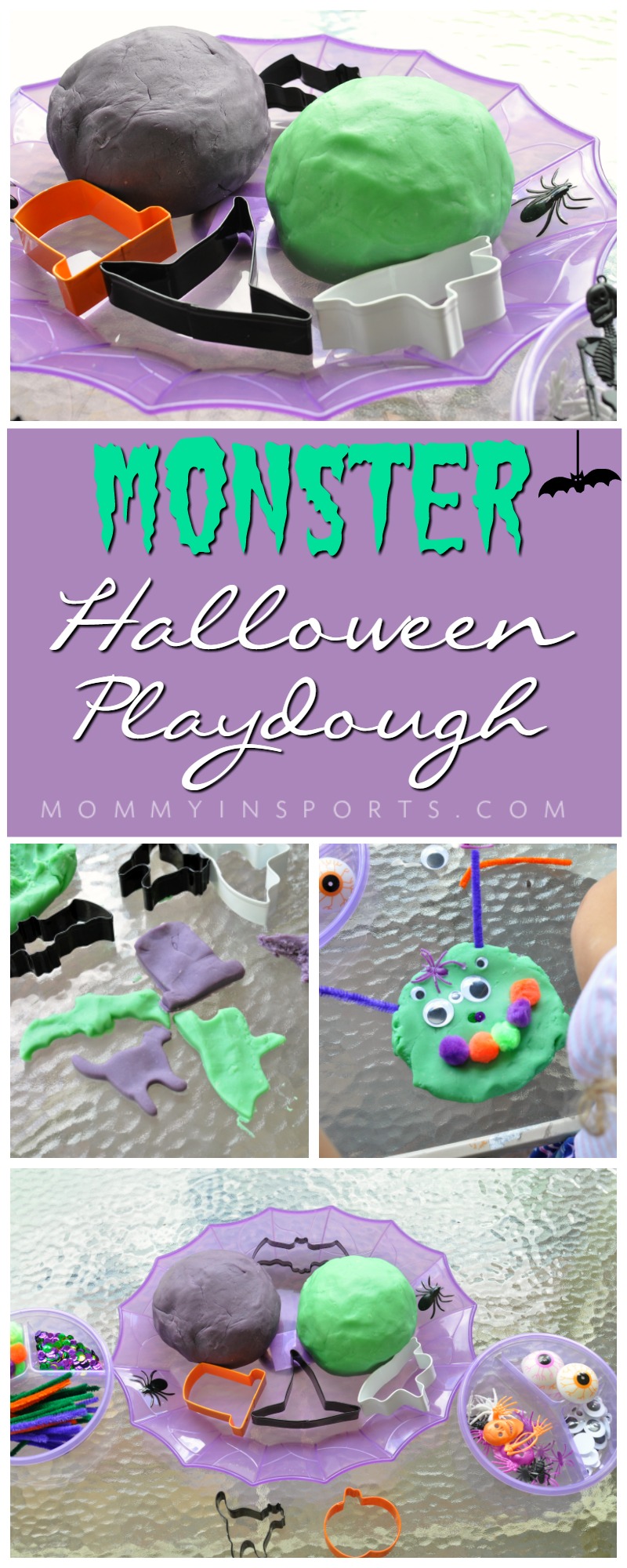make a monster halloween play doh