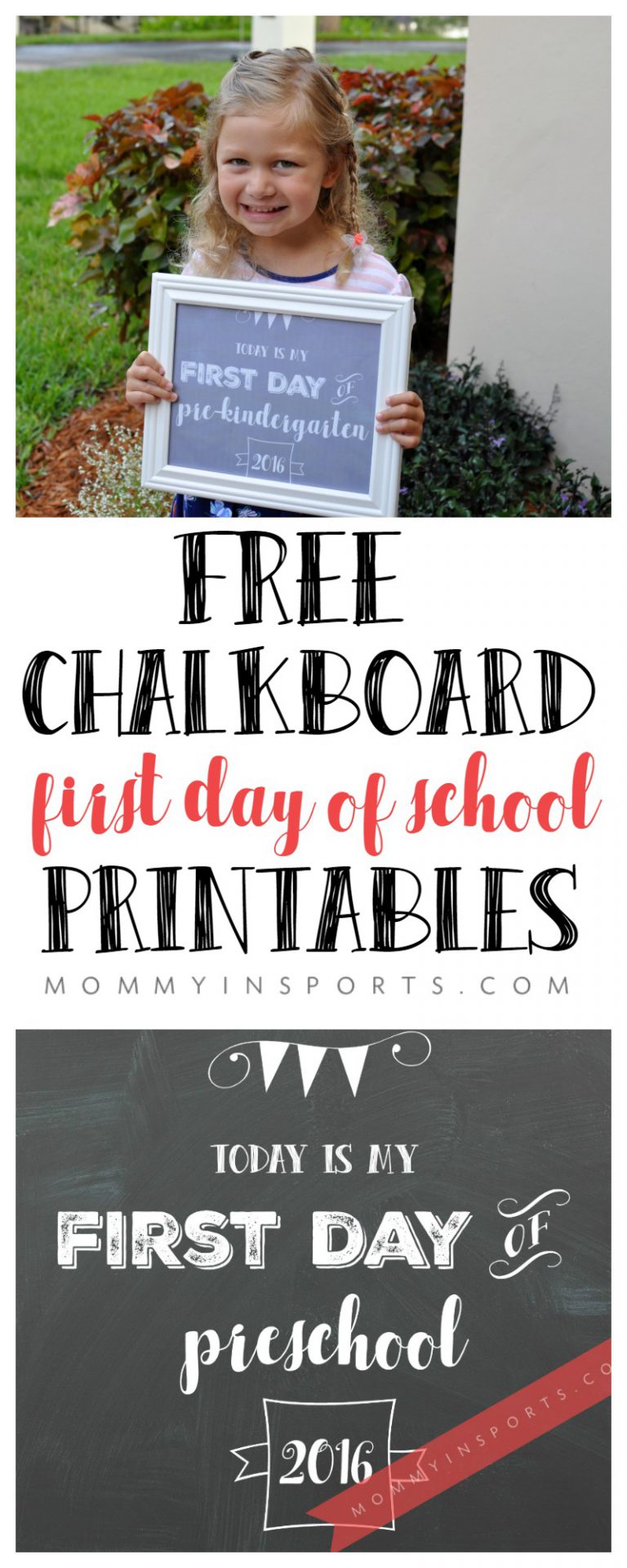 FREE Chalkboard First Day of School - FREE CHALKBOARD FIRST DAY OF SCHOOL PRINTABLES 768x1920 